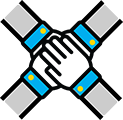 Improve Innovation / Teamwork icon graphic